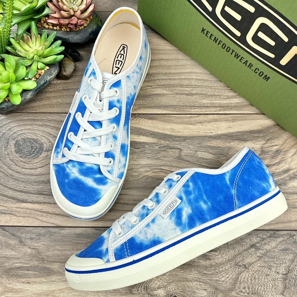 NIB Keen Elsa Lite Canvas Sneakers 9 39.5 Blue White